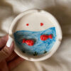 Cendrier en céramique fait main – Design minimaliste mer & poisson
