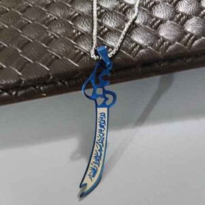 Collier épée Zulfiqar – Pendentif épée islamique en acier d’Imam Ali