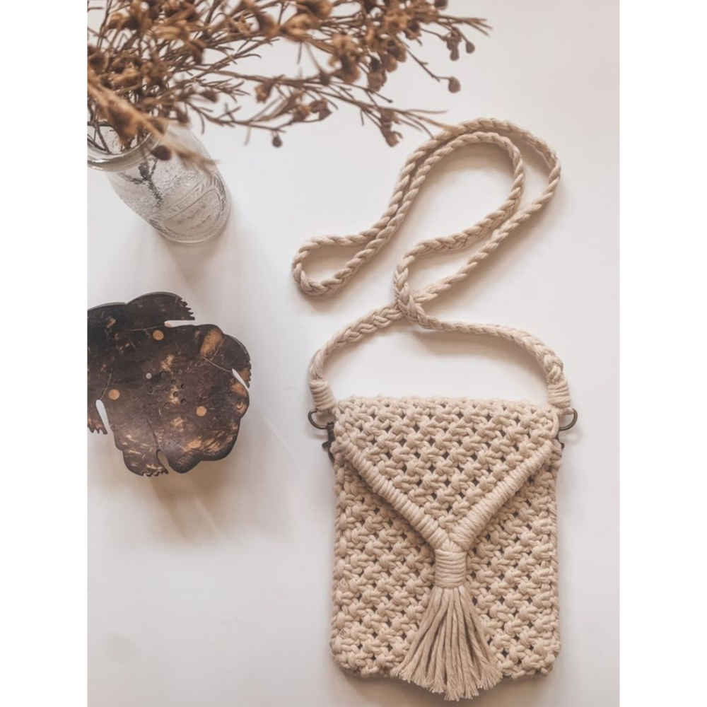 Sac à bandoulière macramé luxueux fait main Rana