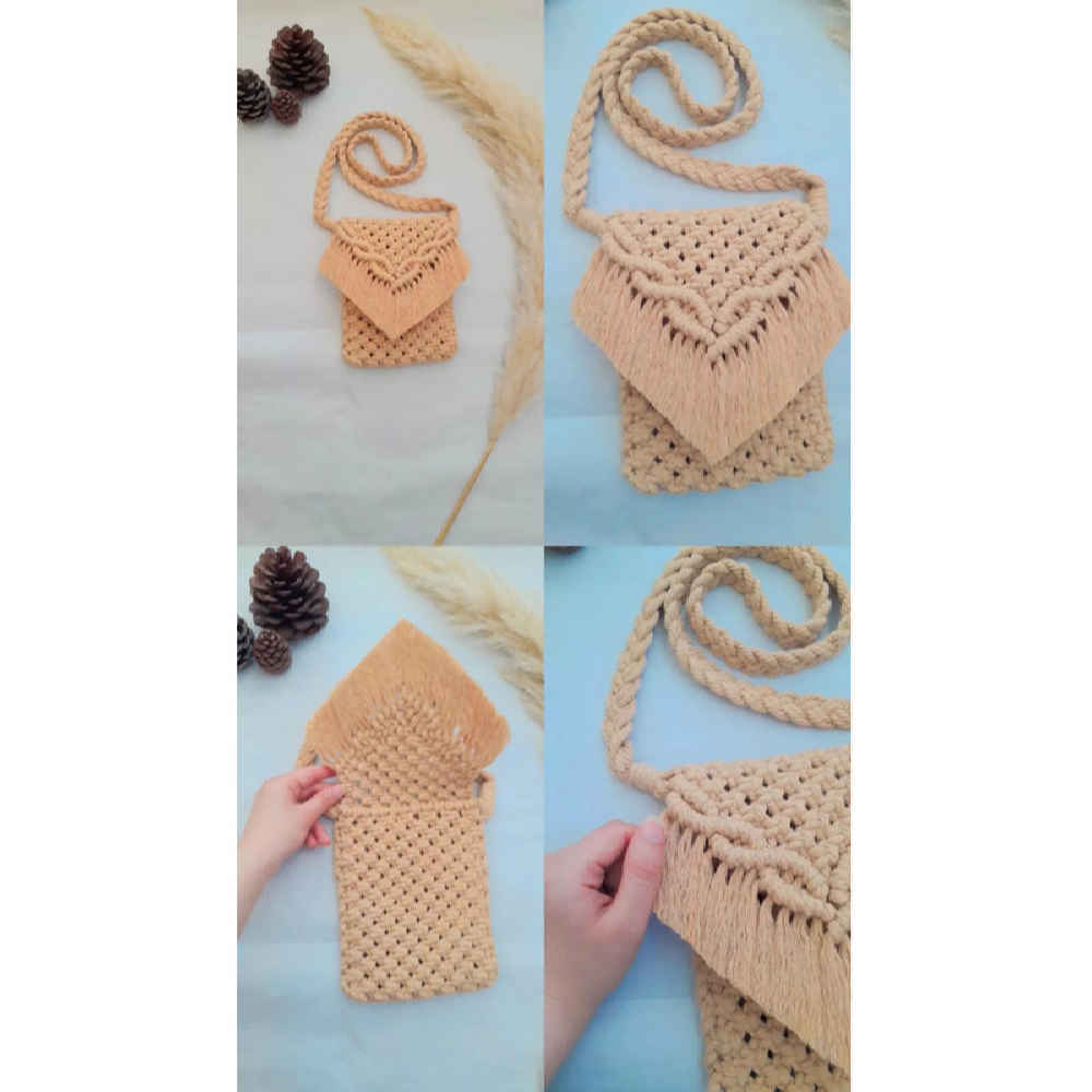 Sac à bandoulière macramé luxueux fait main Sana