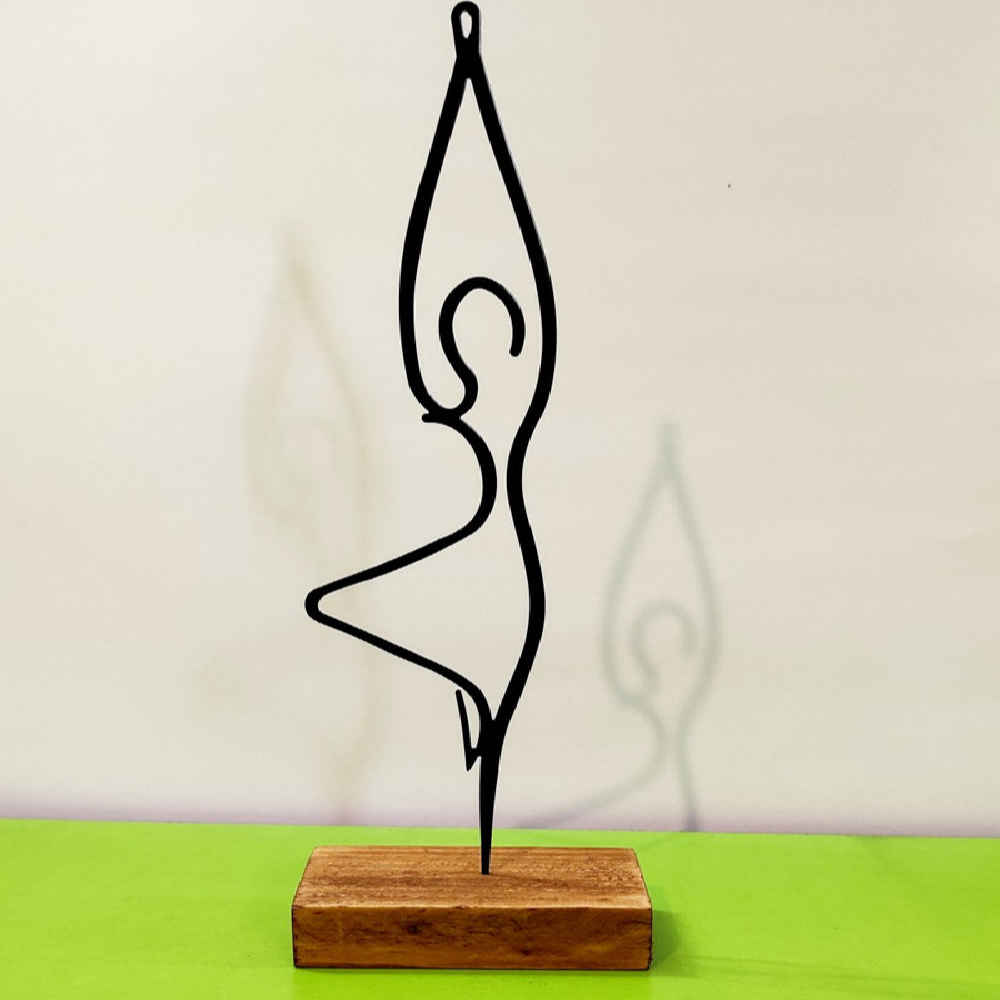 Sculpture d’art figurine minimaliste en métal – Ballerine danseuse