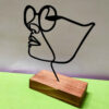 Sculpture d'art figurine minimaliste en métal - Dokhtar