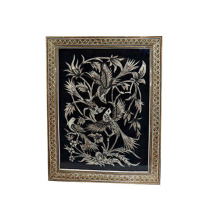 Art en cuivre gravé persan encadré fait main Hanifeh – Décoration murale traditionnelle