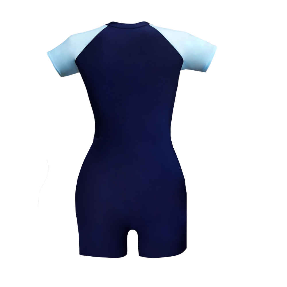 Maillot de Bain Modeste à Manches Courtes pour Femmes Grande Taille