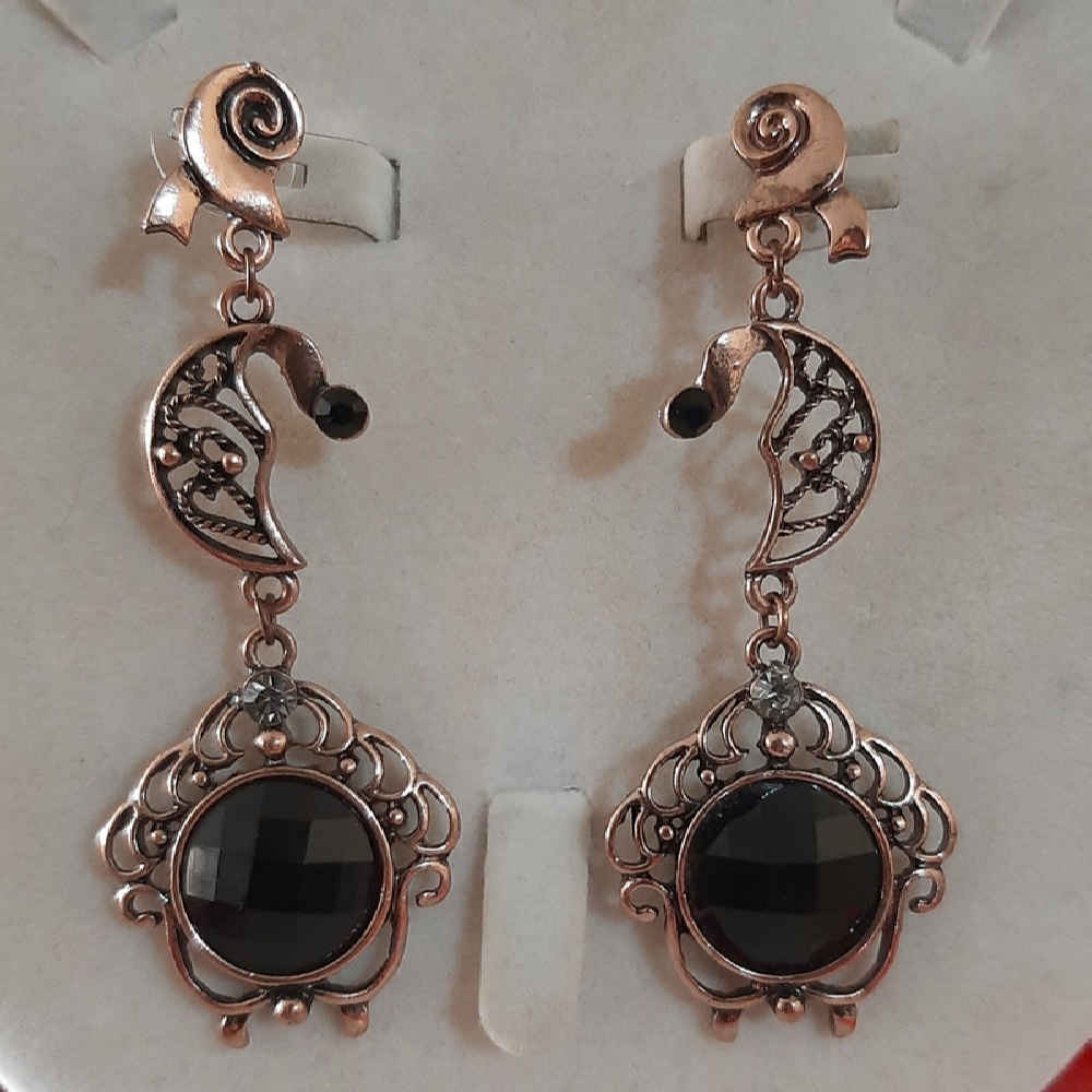 Boucles d’oreilles pendantes en métal, style traditionnel Saba