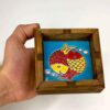 Cendrier en bois persan – Design traditionnel de carreau poisson