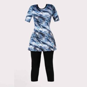 Maillot de Bain à Deux Pièces pour Femmes à Manches Courtes Rash Guard