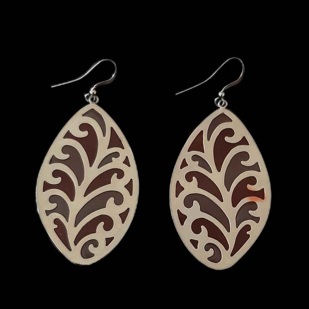 Boucles d'oreilles pendantes en métal, style traditionnel Nastaran