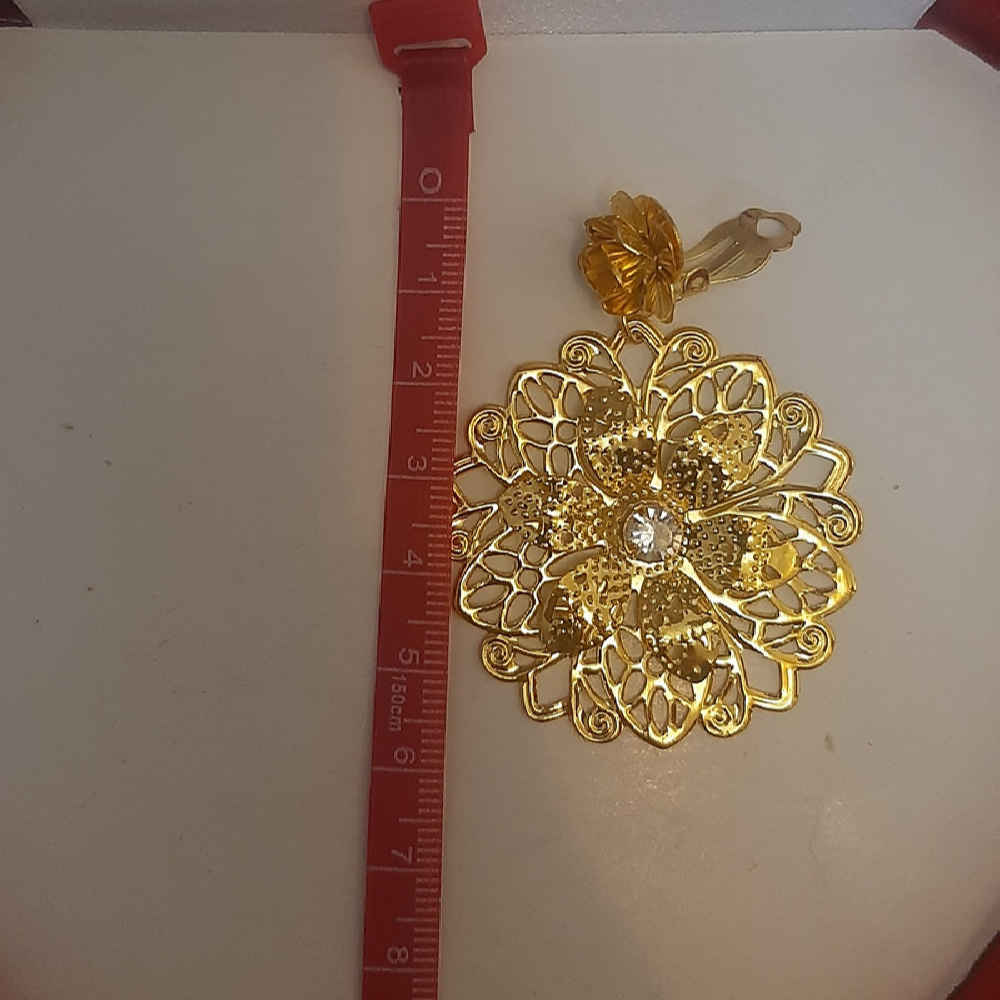 Boucles d’oreilles pendantes en métal, style traditionnel Shams