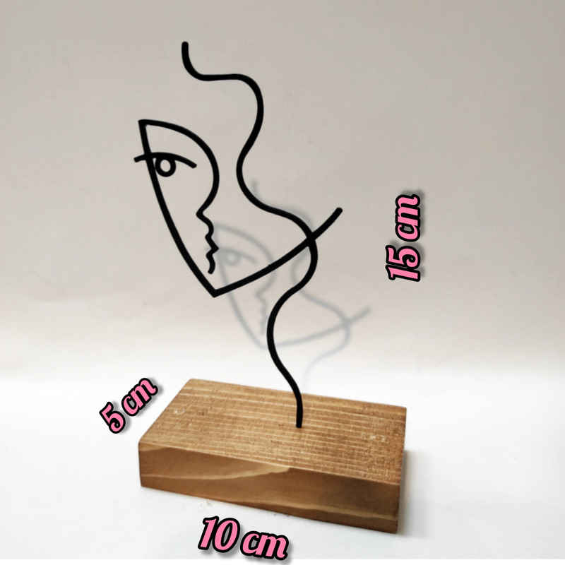 Sculpture d’art figurine minimaliste en métal – Belle fille