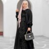 Abaya élégante pour femmes noire avec sequins scintillants