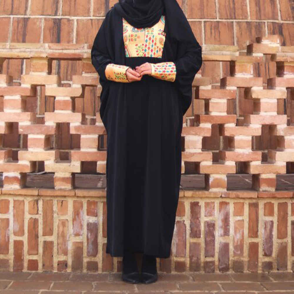 Abaya papillon traditionnelle pour femmes musulmanes – Tissu crêpe doux