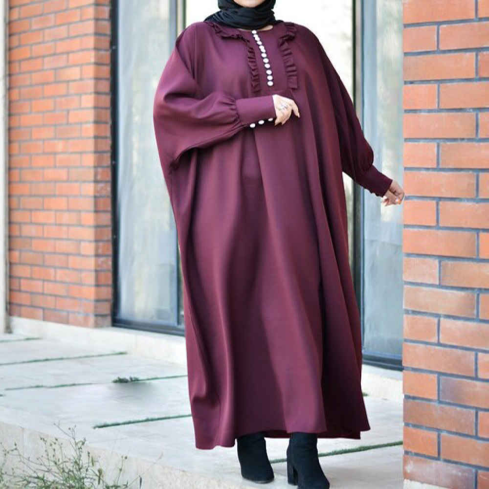 Abaya élégante pour femmes musulmanes avec tissu crêpe doux