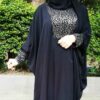 Abaya papillon élégante pour femmes – Tissu crêpe élégant et confortable
