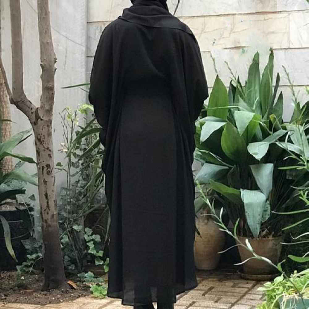 Abaya papillon traditionnelle pour femmes musulmanes – Tissu crêpe doux
