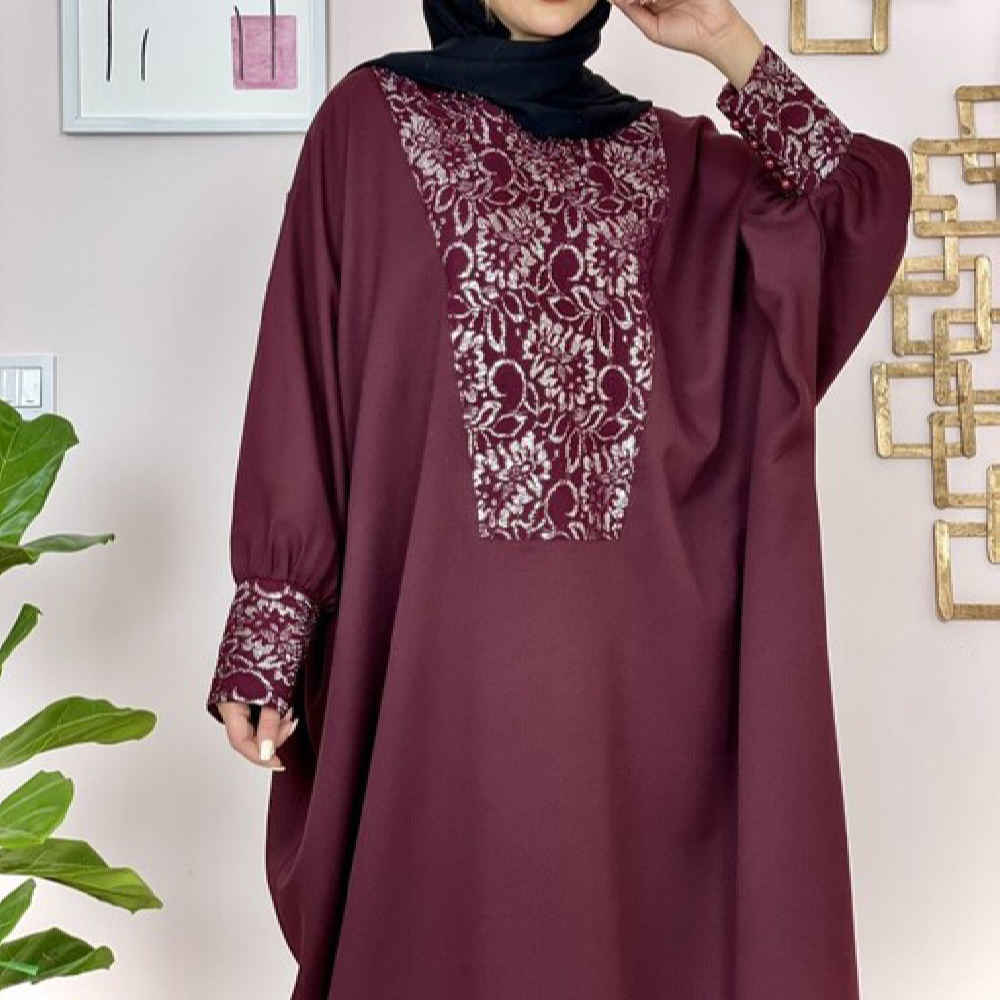 Abaya papillon élégante pour femmes – Tissu crêpe doux