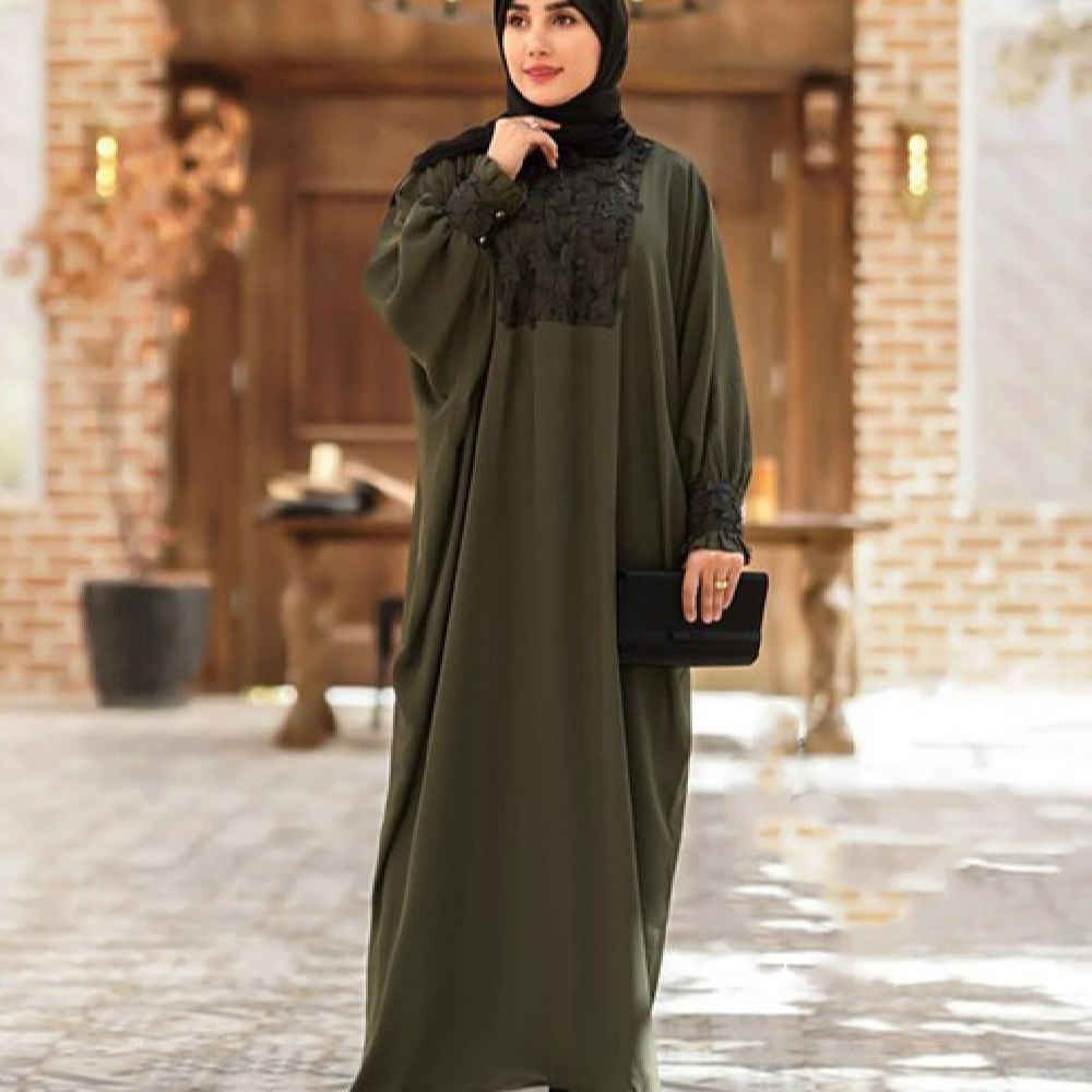 Abaya traditionnelle pour femmes musulmanes avec tissu doux