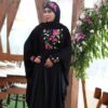 Abaya papillon élégante pour femmes musulmanes – Tissu crêpe noir doux