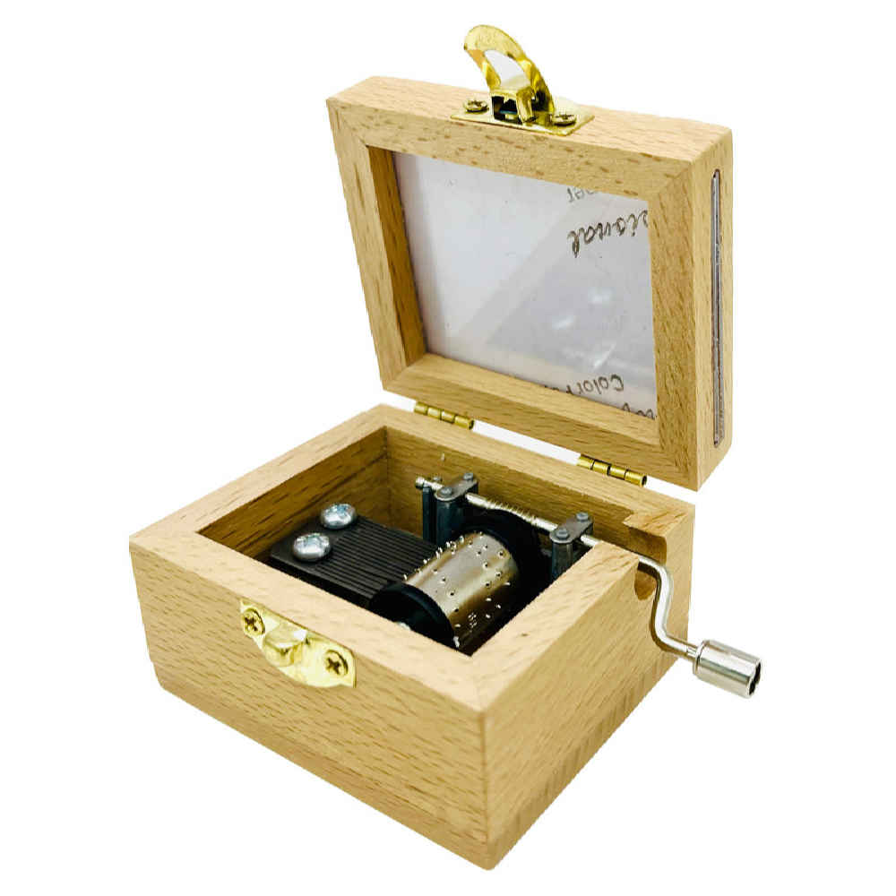 Boîte à Musique à Manivelle en Bois – Modèle Soleil