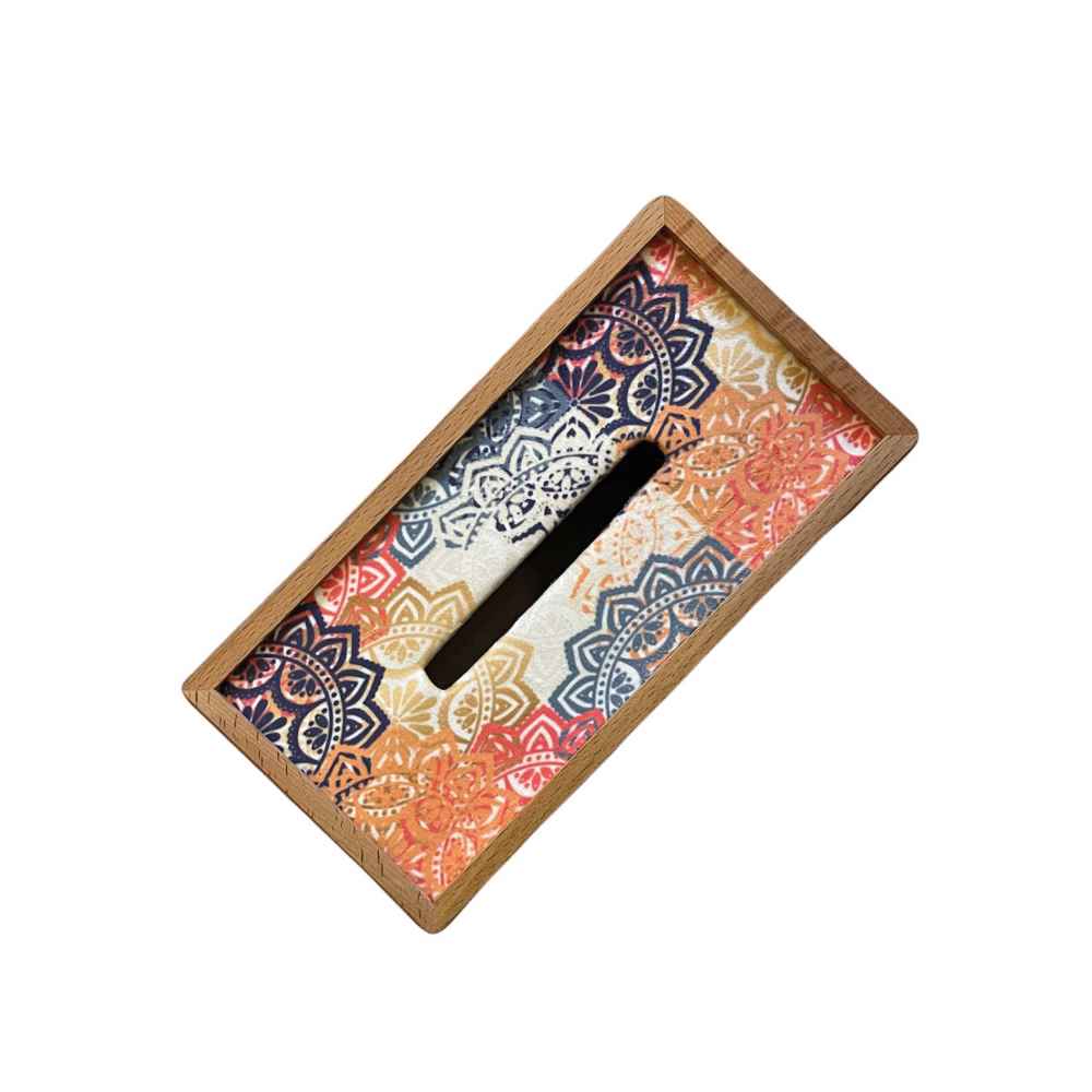 Ensemble corbeille et boîte à mouchoirs en bois – Modèle Negar