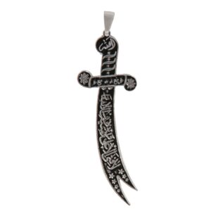 Collier épée Zulfiqar – Pendentif épée islamique en argent d’Imam Ali