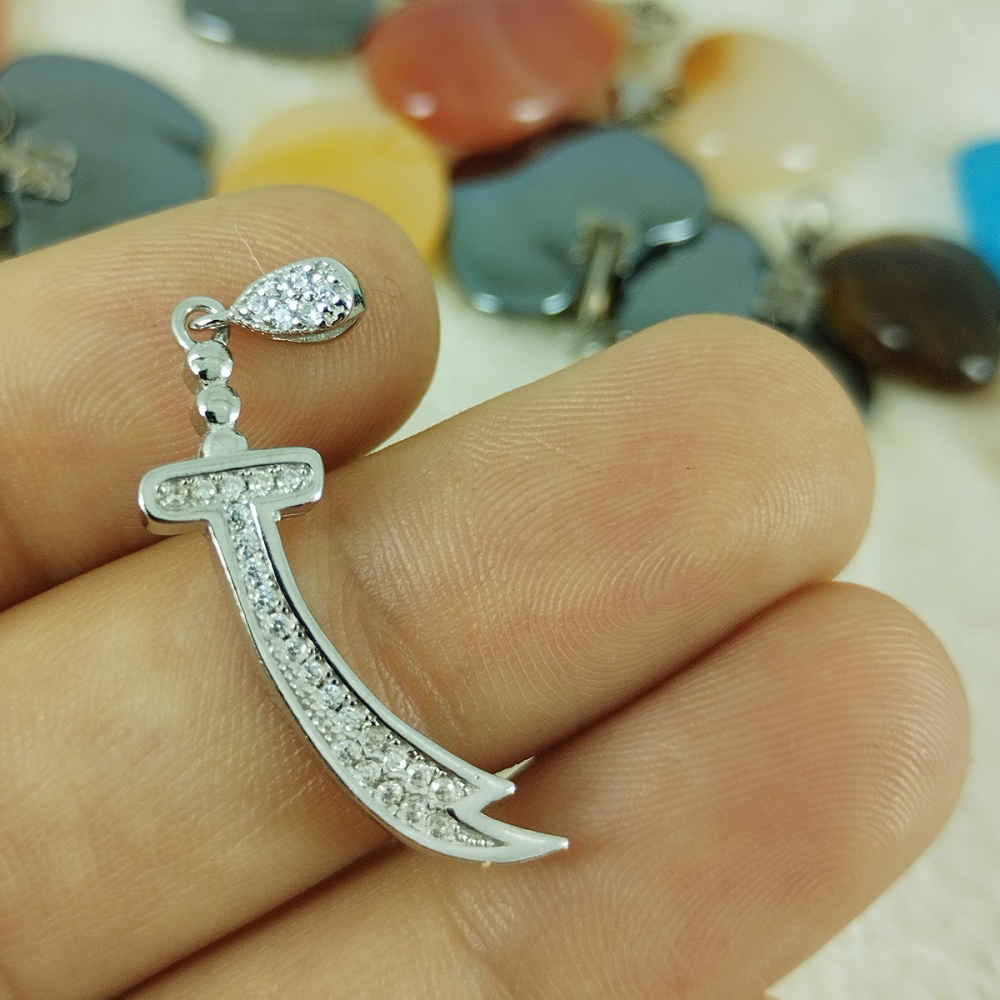 Collier épée Zulfiqar – Collier épée islamique en argent d’Imam Ali