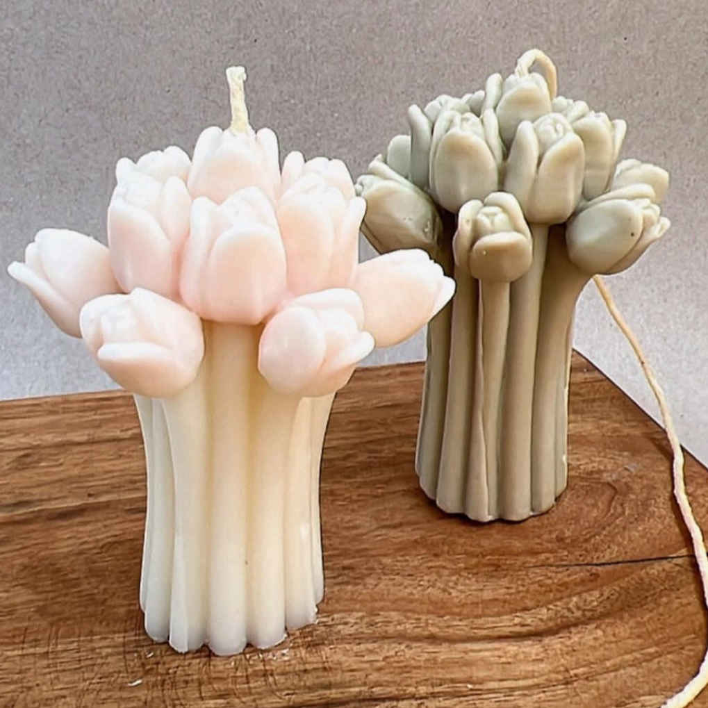 Moule à bougie en silicone – Bouquet de tulipes