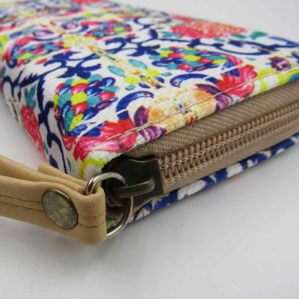 Portefeuille en tissu pour femmes avec motif inspiré de l’art persan Toranj