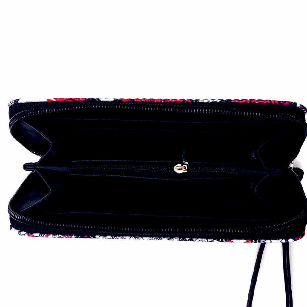 Portefeuille en tissu pour femmes avec motif inspiré de l’art persan Bahareh