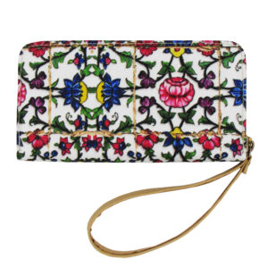 Portefeuille en tissu pour femmes avec motif inspiré de l’art persan Nastaran