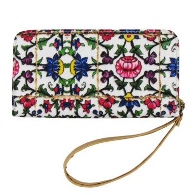 Portefeuille en tissu pour femmes avec motif inspiré de l’art persan Nastaran