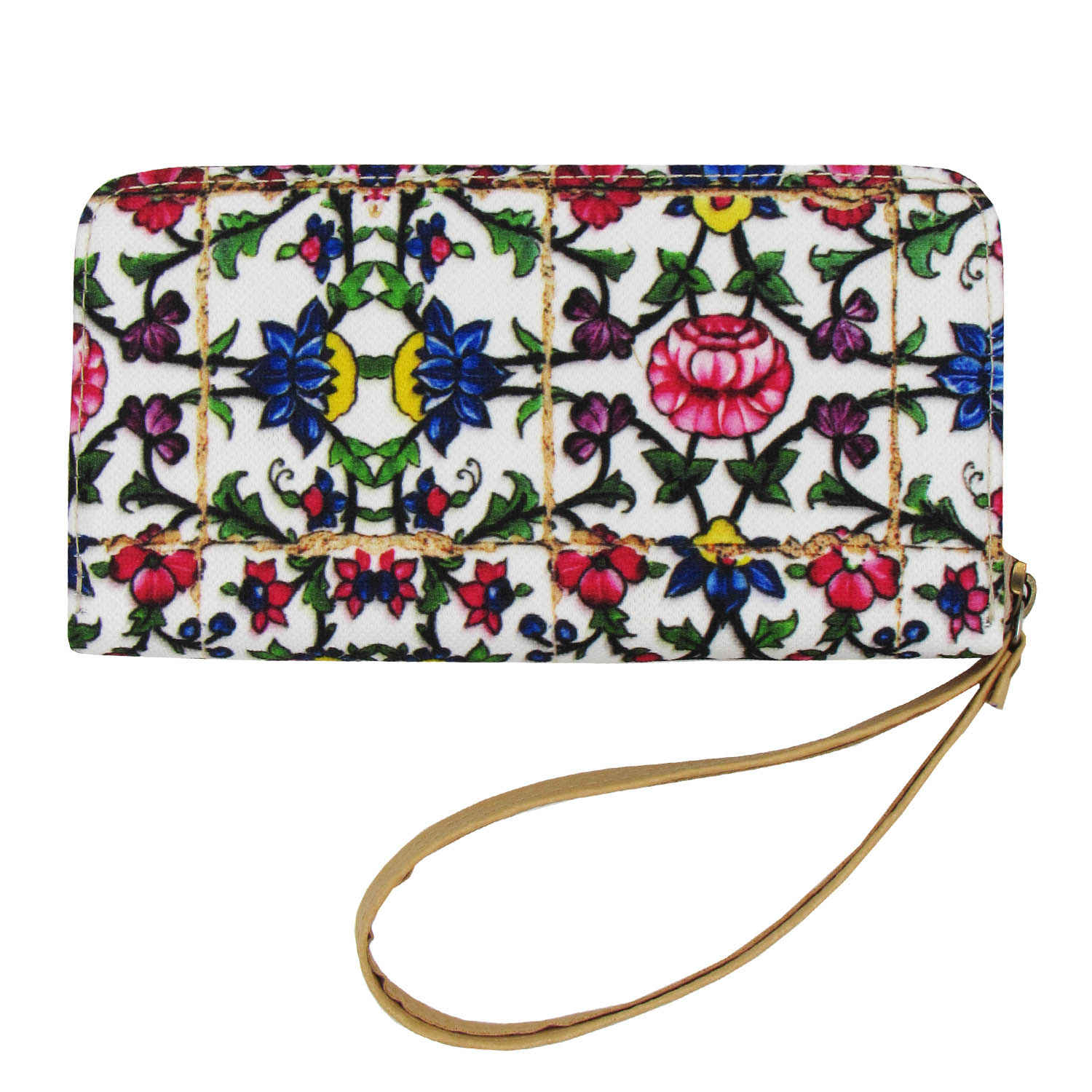 Portefeuille en tissu pour femmes avec motif inspiré de l'art persan Nastaran