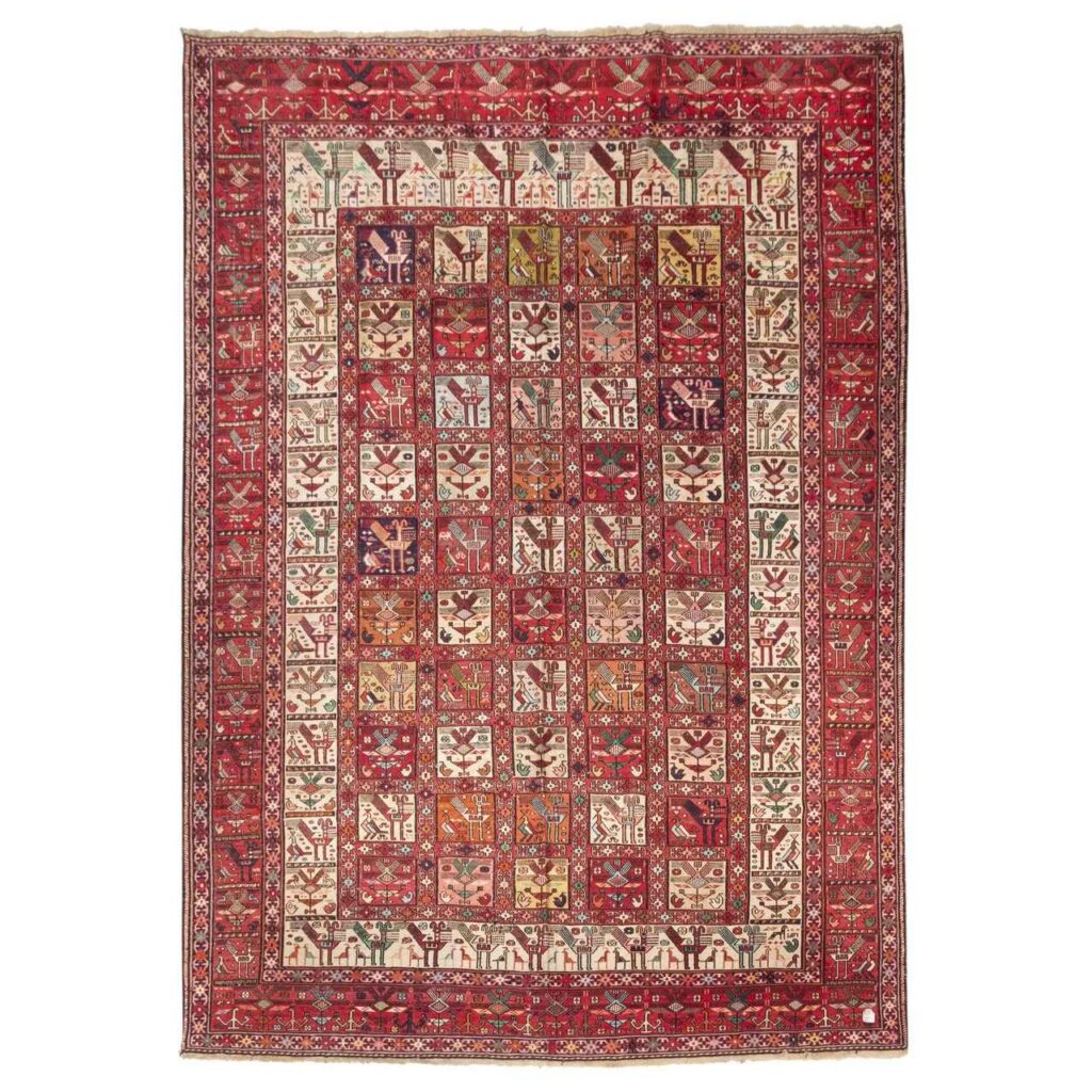 Tapis Kilim en laine persane tissé à la main à Tabriz Traditionnel Kheshti