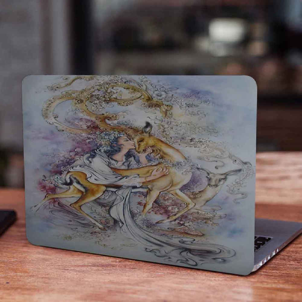 Autocollant sticker pour ordinateur portable Fille & Gazelle