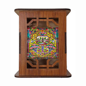 Motif Jardin – Porte-stylo en Bois Inspiré par la Perse pour Bureaux