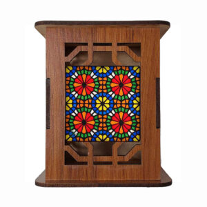 Motif Jahan – Porte-stylo Artistique en Bois Persan pour Bureau
