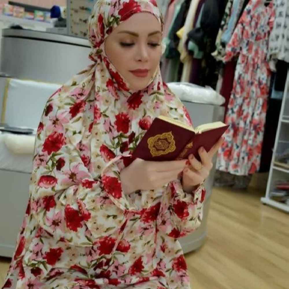 Tchador Islamique de Namaz avec Manches pour Femmes Idéal pour la Prière - Motif Floral Bita