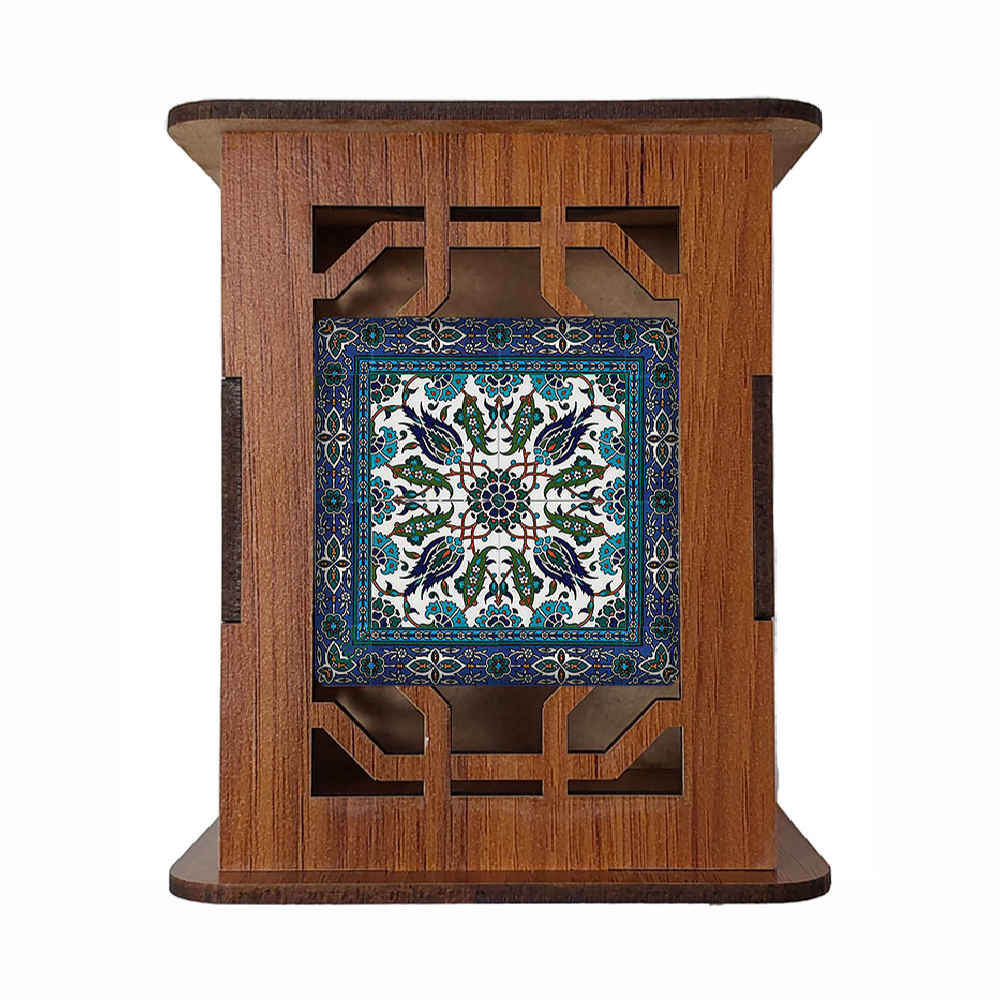 Motif Safa – Porte-stylo en Bois Élégant avec Motifs Persans