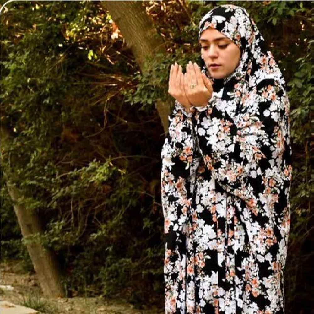 Tchador Islamique de Namaz avec Manches pour Femmes Idéal pour la Prière – Motif Floral Zara