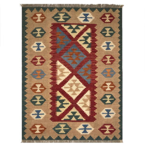 Tapis Kilim en laine persane tissé à la main Traditionnel Modèle Hamara