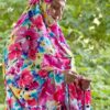 Tchador Islamique de Namaz avec Manches pour Femmes Idéal pour la Prière - Motif Floral Rojin