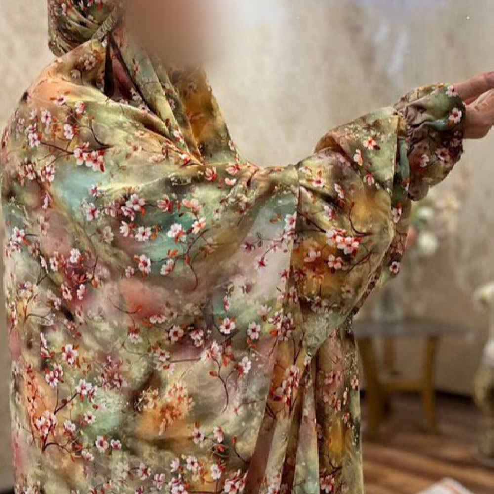 Tchador Islamique de Namaz avec Manches pour Femmes Idéal pour la Prière – Motif Floral Mahya
