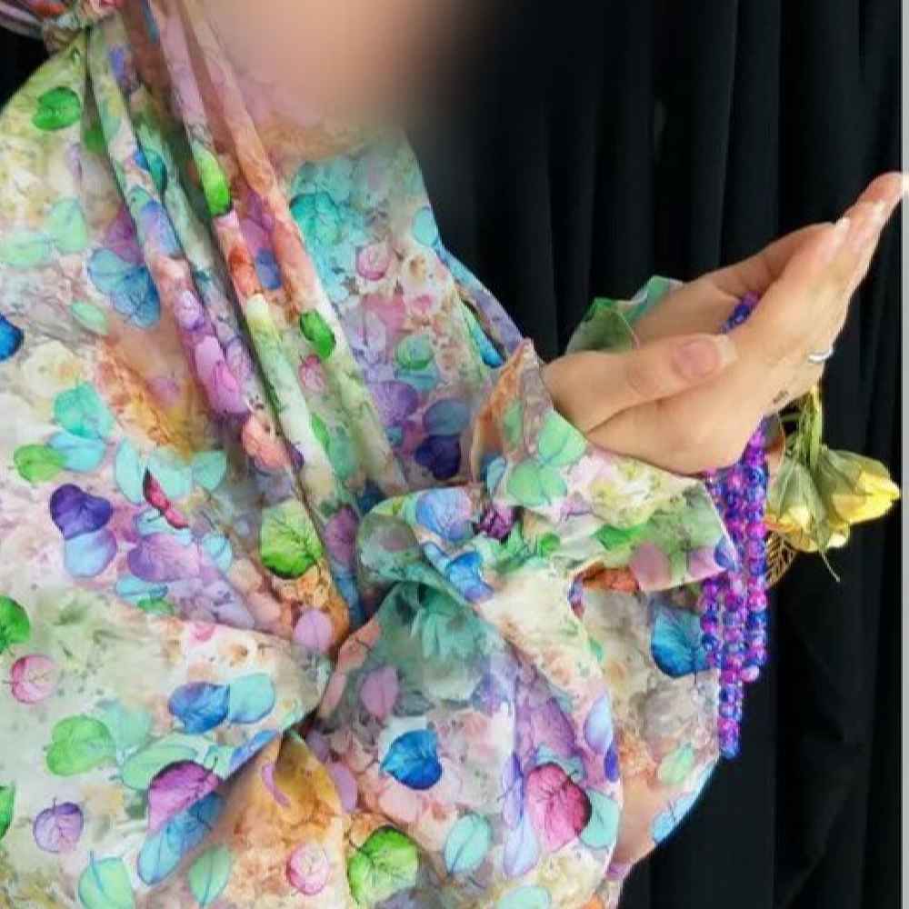 Tchador Islamique de Namaz avec Manches pour Femmes Idéal pour la Prière – Motif Floral Hasti