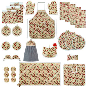 Ensemble de Tablier de Cuisine Floral 30 Pièces Modèle Shahian