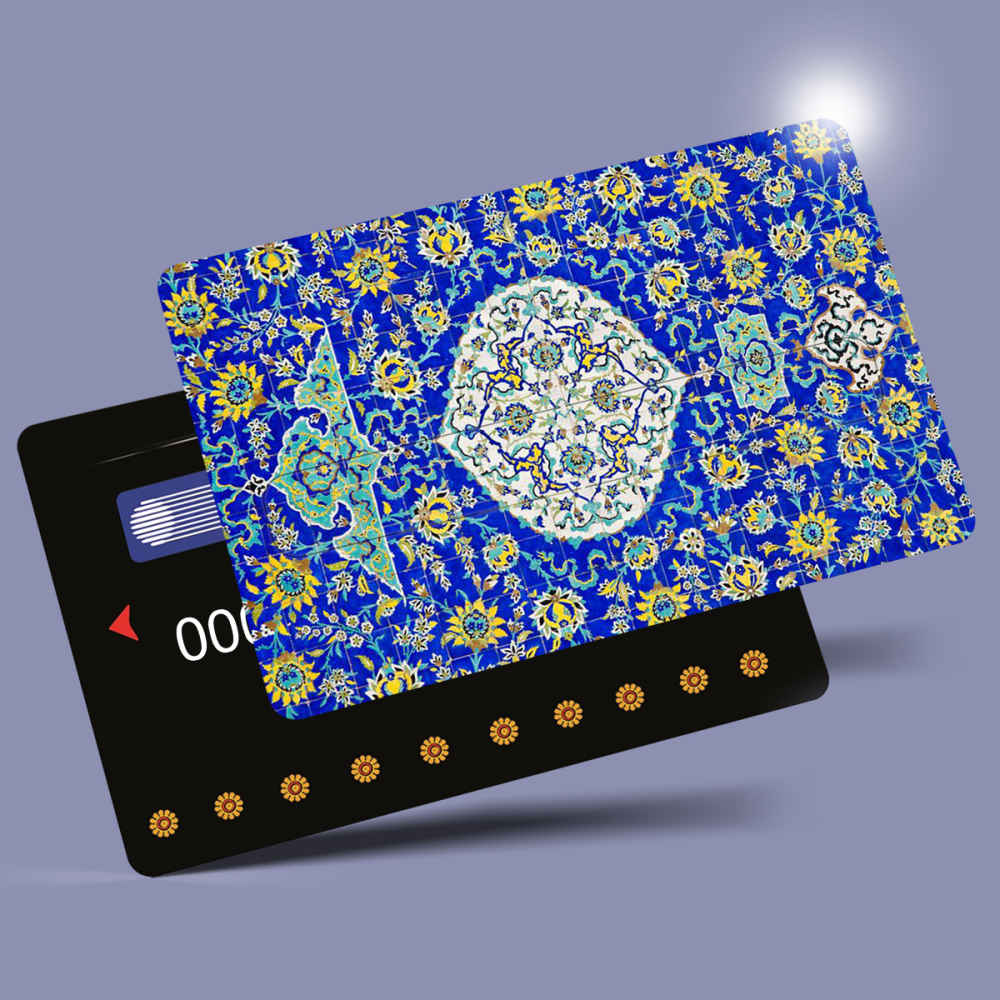 Autocollant pour carte bancaire – Motif bleu