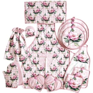 Ensemble de Tablier de Cuisine Floral 15 Pièces Modèle Maral