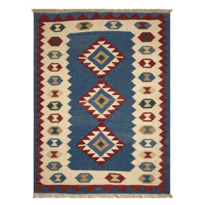 Tapis Kilim en laine persane tissé à la main Traditionnel Qashqai Laleh