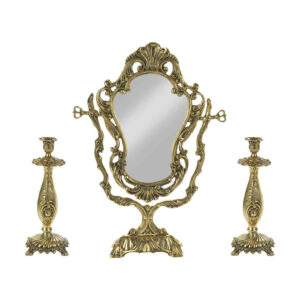 Ensemble miroir et bougeoirs en laiton persan – Design Étoile