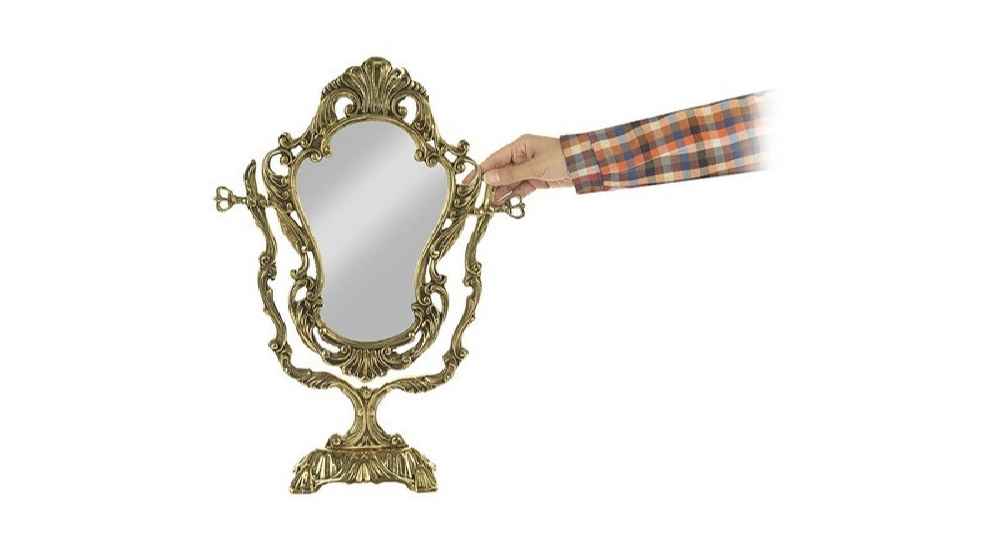 Ensemble miroir et bougeoirs en laiton persan – Design Étoile