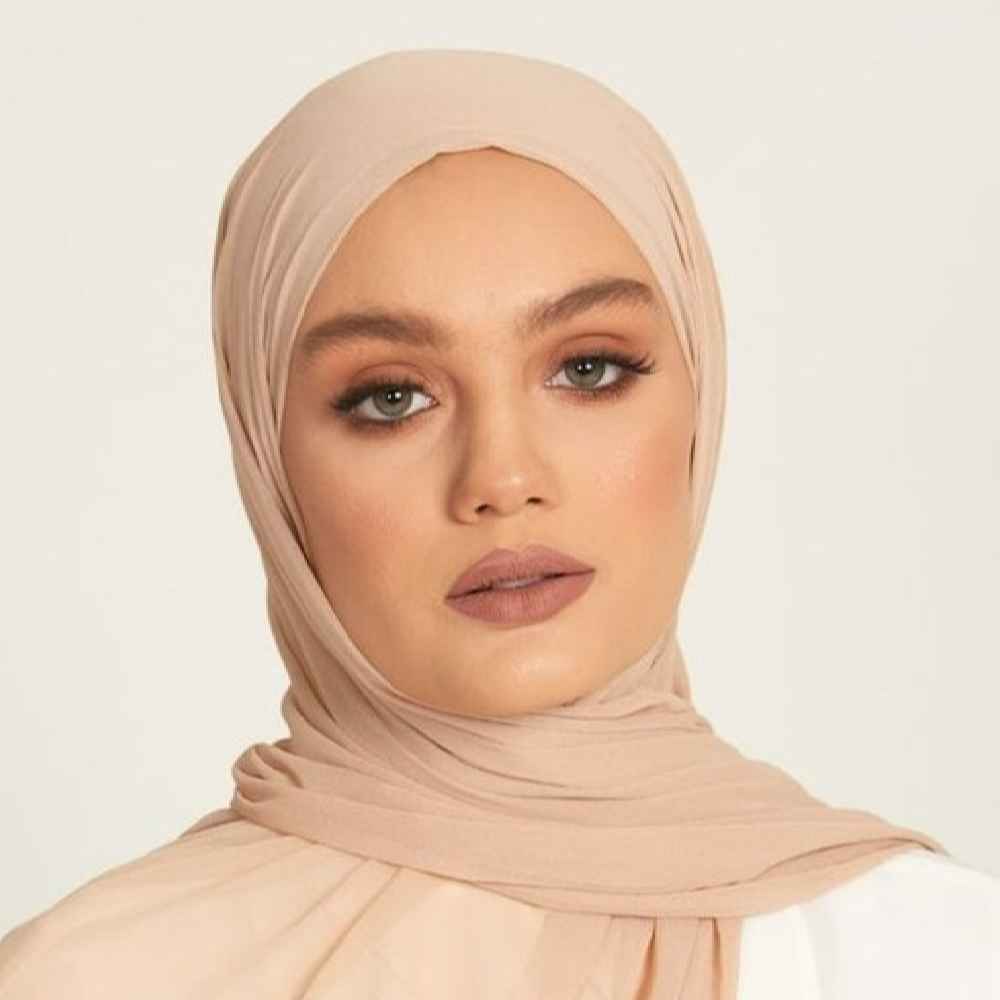Voile Foulard Hijab en Mousseline Crème pour Femmes
